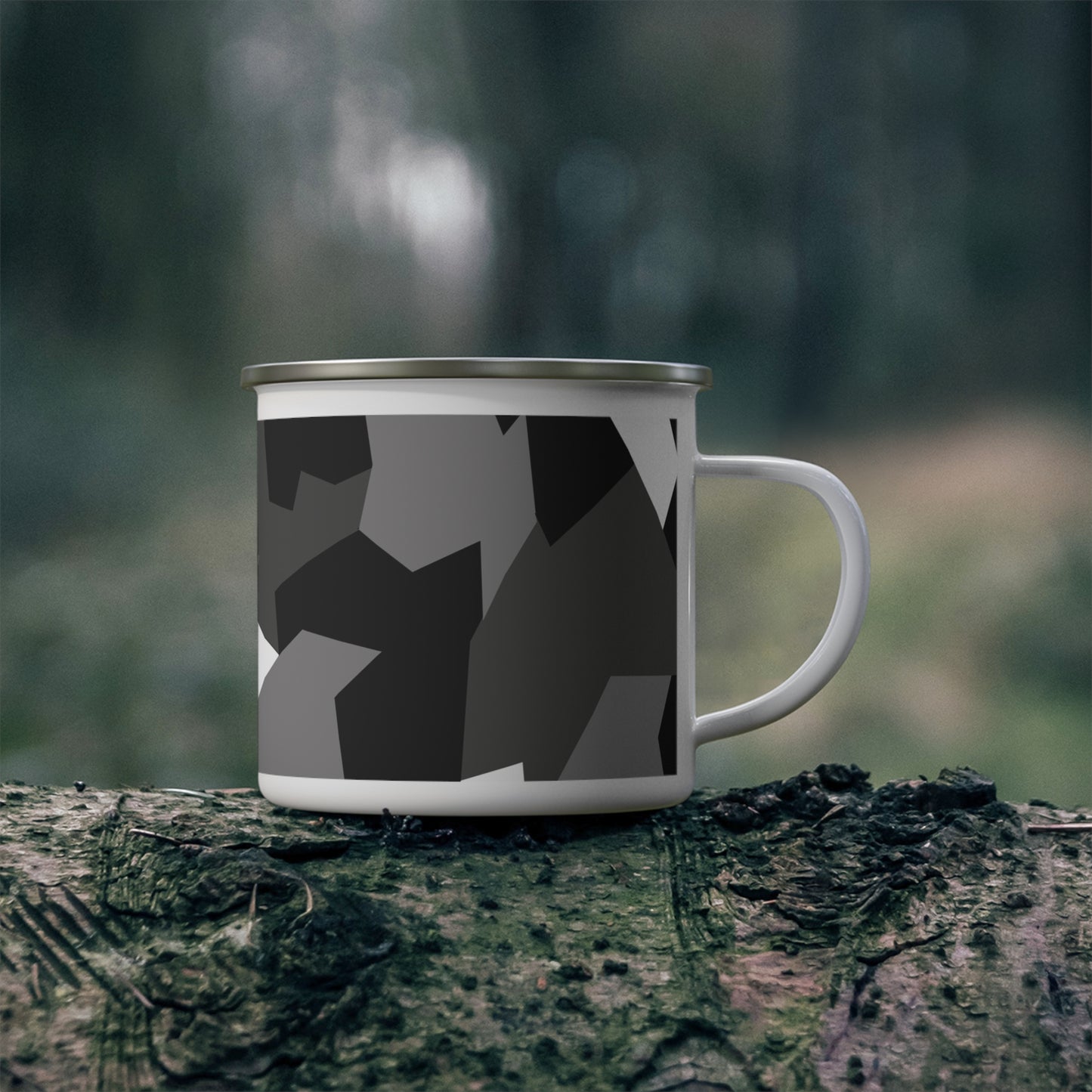 Arctic Splinter Camo Enamel Camping Mug - Adventure Ready Travel Cup