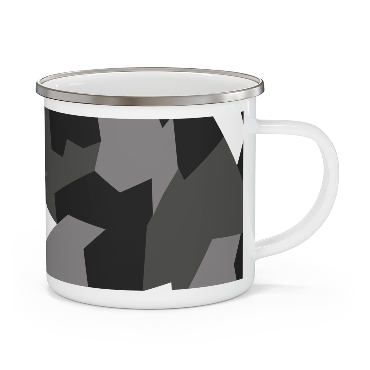 Arctic Splinter Camo Enamel Camping Mug - Adventure Ready Travel Cup