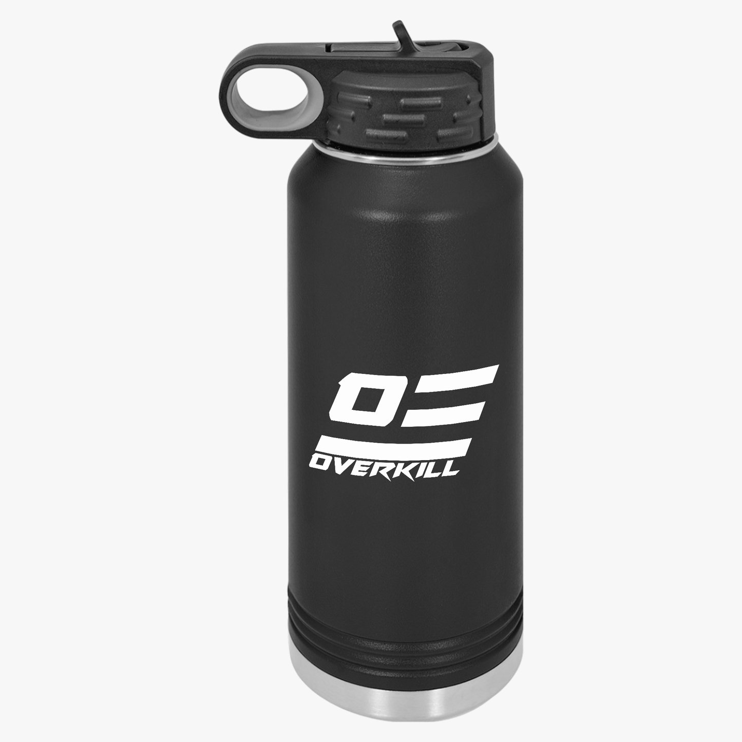 32oz Overkill Water Bottle - Sleek Black Hydration Bottle for Fitness & Daily Use